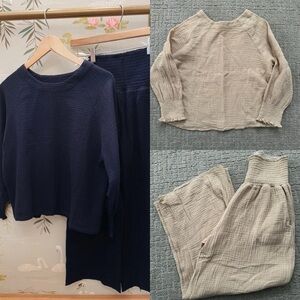 Boutique Zoe smocked coordinating gauze set *LIGHT TAN*, medium